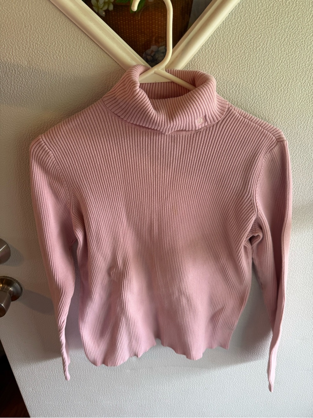 Lauren Ralph Lauren Pink Ribbed Turtleneck Sweater
